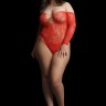 Пикантное боди Wonder Rhinestone Bodysuit с длинными рукавами