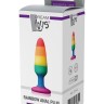 Разноцветная анальная втулка RAINBOW ANAL PLUG SMALL - 11 см.