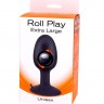 Черная анальная втулка со смещенным центром тяжести ROLL PLAY EXTRA LARGE - 12 см.