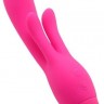 Розовый вибратор INDULGENCE Frolic Bunny - 18,5 см.