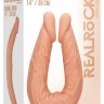 Телесный двусторонний фаллоимитатор Double Dong - 36 см.