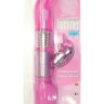 Розовый вибромассажер с клиторальным отростком SLIM HUMMING BIRD G-SPOT VIBE - 25 см.
