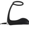 Черное эрекционное кольцо с анальной вибропробкой Vibrating Ring & Plug