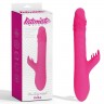 Розовый вибратор с клиторальным стимулятором Thrusting Rabbit - 25,3 см.