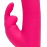 Розовый вибратор-кролик Realistic Dual Density Rechargeable Rabbit Vibrator - 25,5 см.