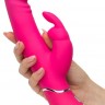 Розовый вибратор-кролик Realistic Dual Density Rechargeable Rabbit Vibrator - 25,5 см.