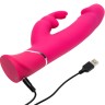 Розовый вибратор-кролик Realistic Dual Density Rechargeable Rabbit Vibrator - 25,5 см.