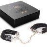 Чёрные дизайнерские наручники Plaisir Nacre Bijoux