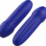 Синяя рельефная вибропуля Bmine Basic Reflex - 7,6 см.