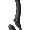 Черный безремневой вибрострапон Silicone Bendable Strap-On - size XL