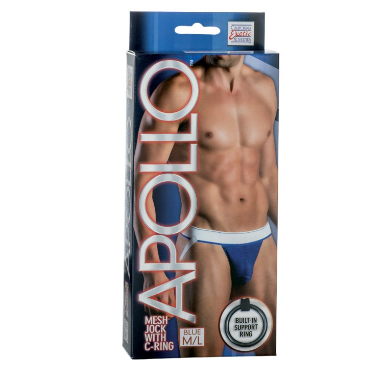 Мужские трусы-джоки Apollo Mesh Jock with C-Ring с эрекционным кольцом