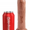 Кофейный необрезанный фаллоимитатор на присоске 7" Uncut Cock - 19,1 см.