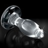 Прозрачная стеклянная пробка Icicles №91 с силиконовой присоской - 10 см.