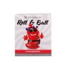 Стимулирующий презерватив-насадка Roll & Ball Strawberry