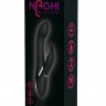 Черный вибратор-кролик NAGHI NO.33 RECHARGEABLE DUO VIBRATOR - 23 см.