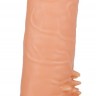 Телесная насадка-фаллос с шипами для массажа клитора - 17,8 см.