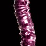 Розовый стеклянный двухголовый стимулятор Icicles №55 - 19,5 см.
