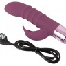 Фиолетовый вибратор-кролик с ребрышками Rabbit Vibe - 16 см.