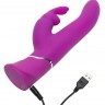 Лиловый вибратор Curve Thrusting Rechargeable Rabbit Vibrator - 24,1 см.