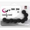 Чёрная анальная цепочка SEE YOU CANDY CANE ANAL BEADS - 13,1 см.