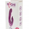 Фиолетовый вибратор с клиторальным отростком NAGHI NO.9 - 19 см.