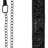 Черный широкий ошейник с поводком Luxury Collar with Leash