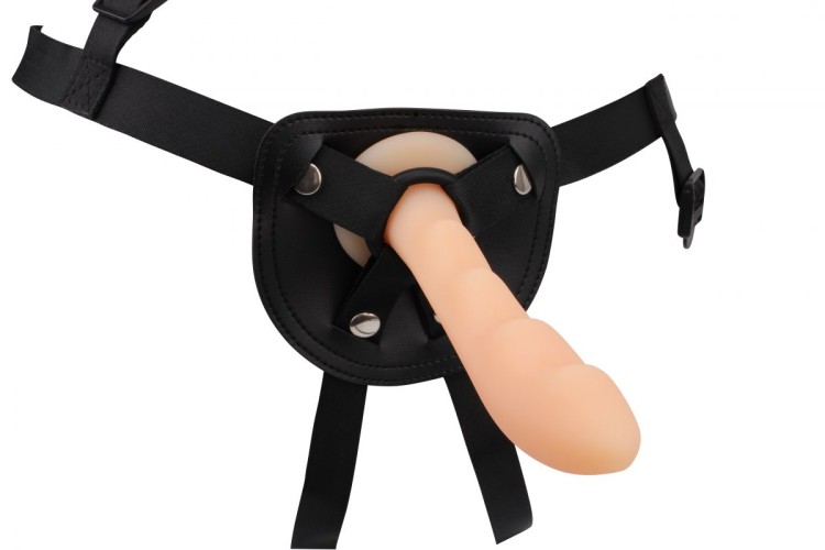 Телесный страпон Cavelier Strap-On - 15 см.
