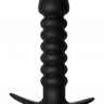 Чёрная анальная вибропробка Twisted Anal Plug - 13 см.