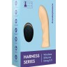 Телесный вибрострапон Vander Wireless Silicone Dong - 14 см.