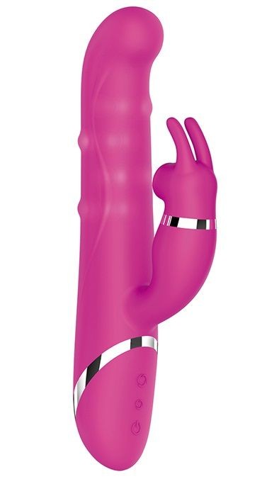 Розовый вибратор-кролик NAGHI NO.42 RECHARGEABLE DUO VIBRATOR - 24 см.