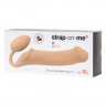 Телесный безремневой страпон Silicone Bendable Strap-On XL