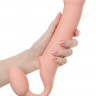 Телесный безремневой страпон Silicone Bendable Strap-On XL