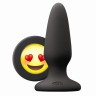 Черная силиконовая пробка среднего размера Emoji ILY - 10,2 см. 