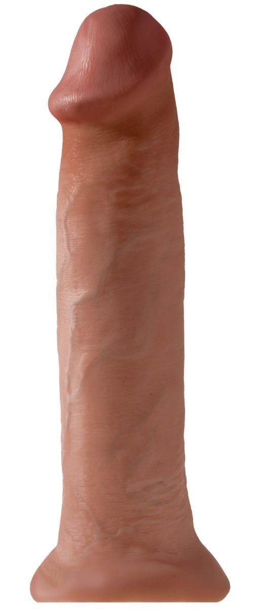 Кофейный фаллоимитатор-гигант на присоске 14" Cock - 36 см.