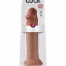 Кофейный фаллоимитатор-гигант на присоске 14" Cock - 36 см.