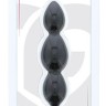 Черная анальная пробка-елочка SILICONE ANAL BEAD - 16,5 см.