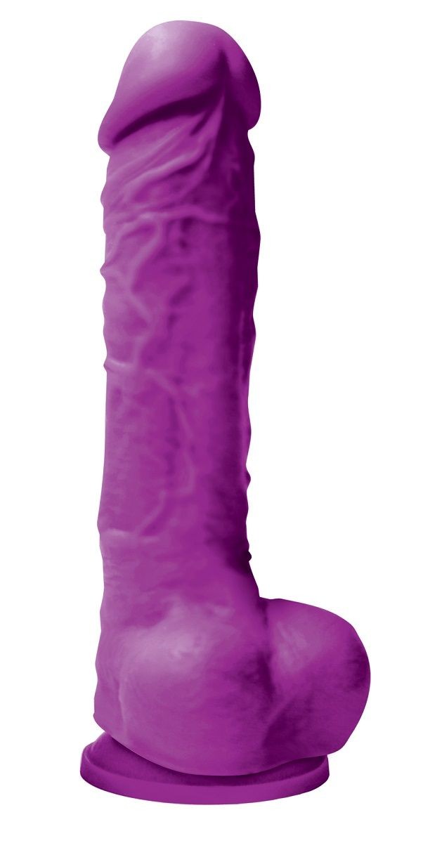 Фиолетовый фаллоимитатор на присоске Colours Pleasures 5" Dildo - 17,8 см.