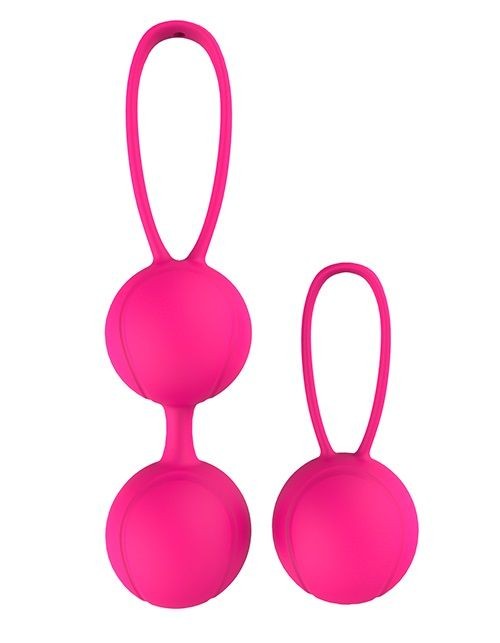 Набор розовых вагинальных шариков PLEASURE BALLS & EGGS DUO BALL SET