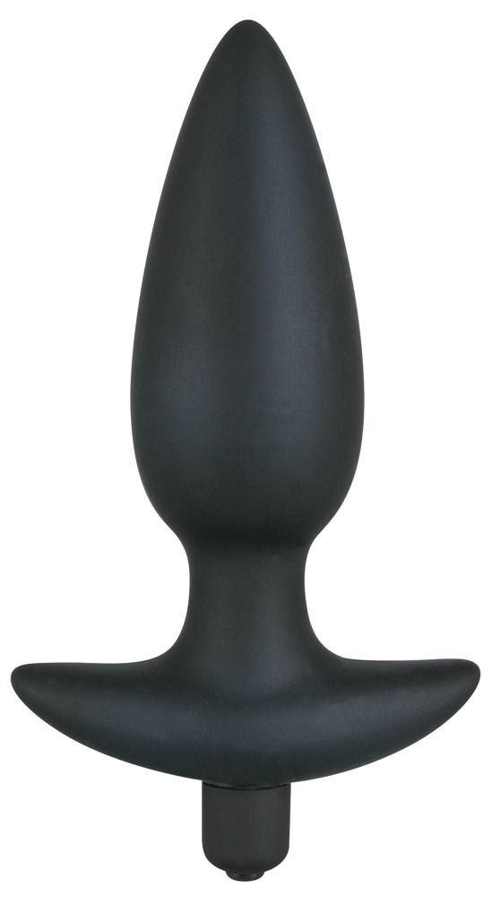 Чёрная анальная вибровтулка Black Velvet с 5 скоростями - 12 см.