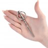 Серебристый уретральный плаг елочка с кольцом с основании Metal - 10,5 см.