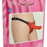 Розовый страпон на трусиках Curved Dong - 13,5 см.