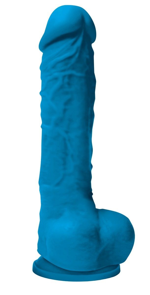 Голубой фаллоимитатор Colours Pleasures 5" Dildo на присоске - 17,8 см.
