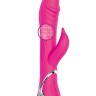 Розовый вибратор-ротатор N 40 RECHARGEABLE DUO VIBRATOR - 23 см.