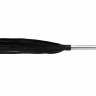 Черная многохвостая плеть с металлической ручкой - 45 см.