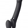 Черный безремневой вибрострапон Vibrating Bendable Strap-On L