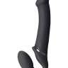 Черный безремневой вибрострапон Vibrating Bendable Strap-On L