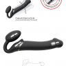 Черный безремневой вибрострапон Vibrating Bendable Strap-On L