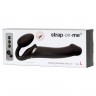 Черный безремневой вибрострапон Vibrating Bendable Strap-On L