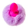 Розовая анальная втулка Sweet bunny с сиреневым пушистым хвостиком