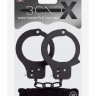 Чёрные наручники из листового металла в комплекте с веревкой BONDX METAL CUFFS&LOVE ROPE SET